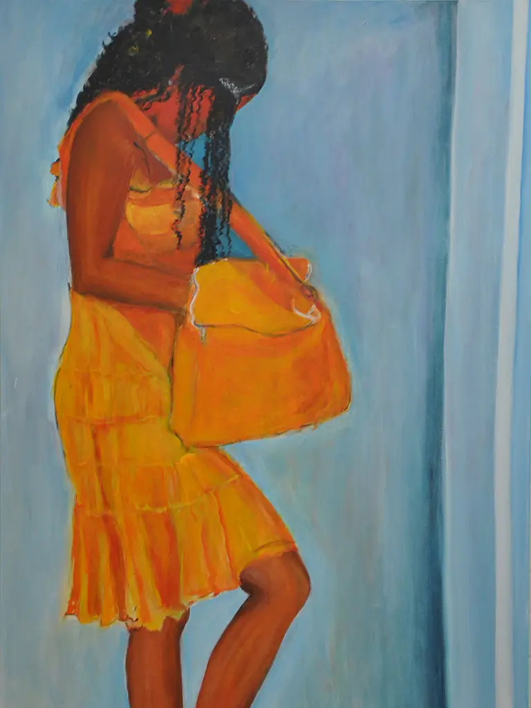 Frau in Orange
