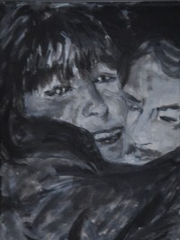 Umarmung, Acryl auf Leinwand, (31,5X20)