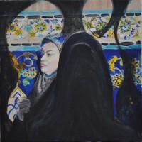Frau im Licht, Iran, Acryl auf Leinwand (30X30)