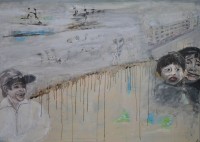 Auf der Flucht, Acryl auf Leinwand, (100X140)