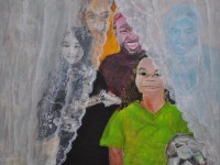 Hier sind wir, Acryl auf Leinwand (100X140)