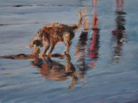 Hund am Atlantik, Acryl auf Leinwand (50X70)