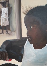 Mädchen, Seychelles, Acryl auf Leinwand, (100X140)