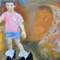 Maries Schuhe, Acryl auf Leinwand, (100X100)