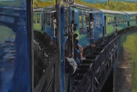 Zugfahrt, Acryl auf Leinwand, (80X120)