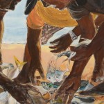 Triptychon "Fischer bei der Arbeit", Sri Lanka, Acryl auf Leinwand, 80X360, 2020 Triptychon "Fischer bei der Arbeit", Sri Lanka, Acryl auf Leinwand, 80X360, 2020