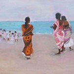 In der Dämmerung am Strand, Trincomalee, Acryl auf Leinwand, Triptychon, 80X360 In der Dämmerung am Strand, Trincomalee, Acryl auf Leinwand, Triptychon, 80X360